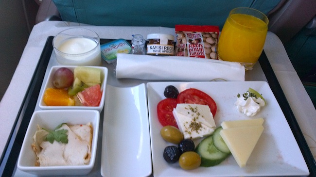 desayuno avion turkish airlines