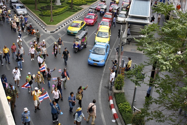 manisfestacion pacifica en bangkok